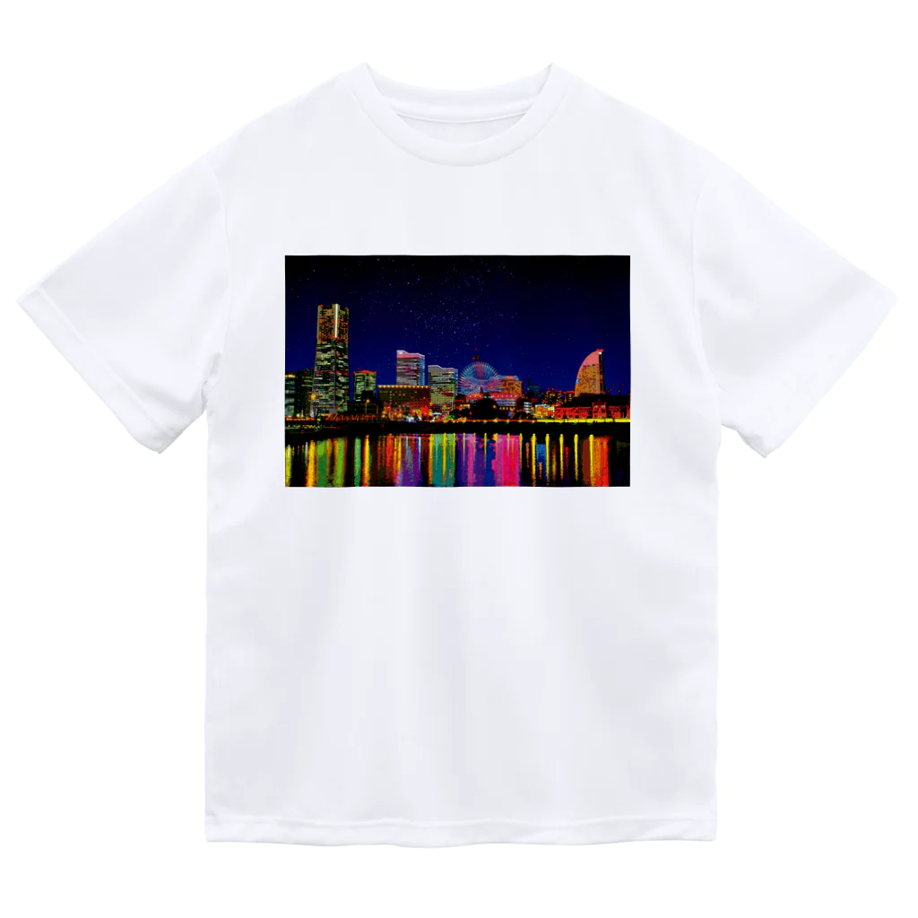 GALLERY misutawoの横浜 みなとみらいの夜景 Dry T-Shirt