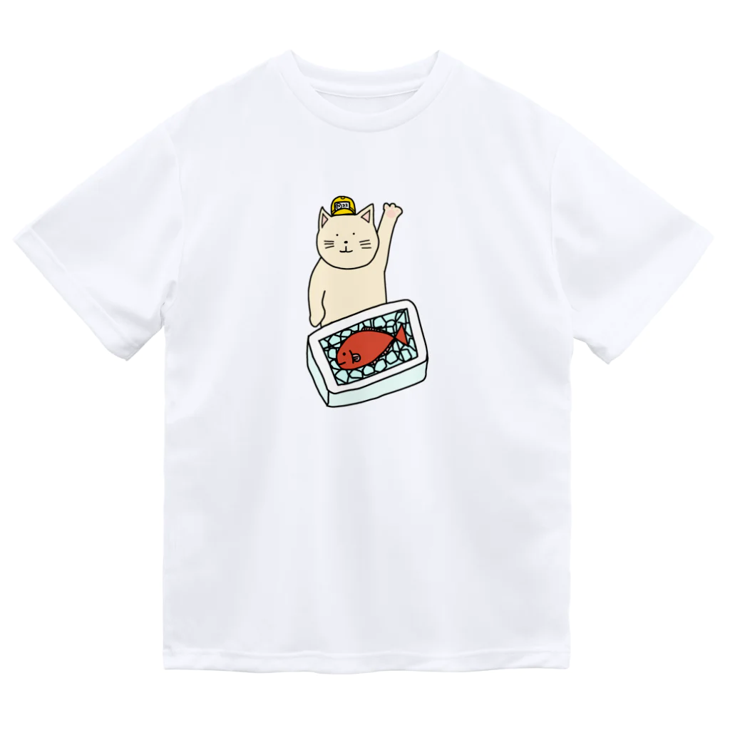 ＋Whimsyの魚市場ねこ ドライTシャツ