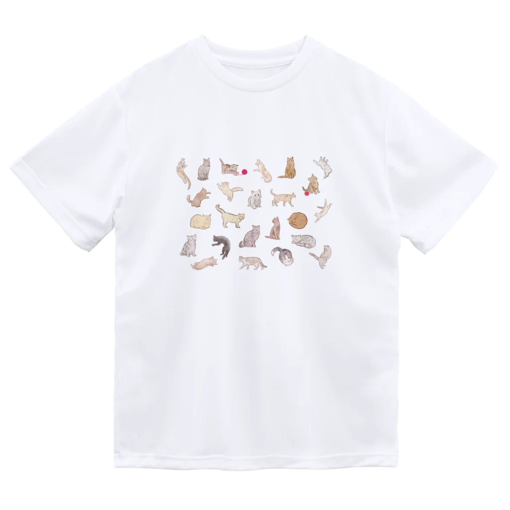 puikkoの猫イラスト集合（横） ドライTシャツ
