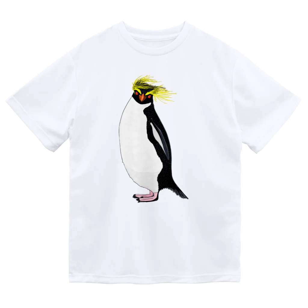 LalaHangeulの　風に吹かれるイワトビペンギンさん(文字無しバージョン Dry T-Shirt