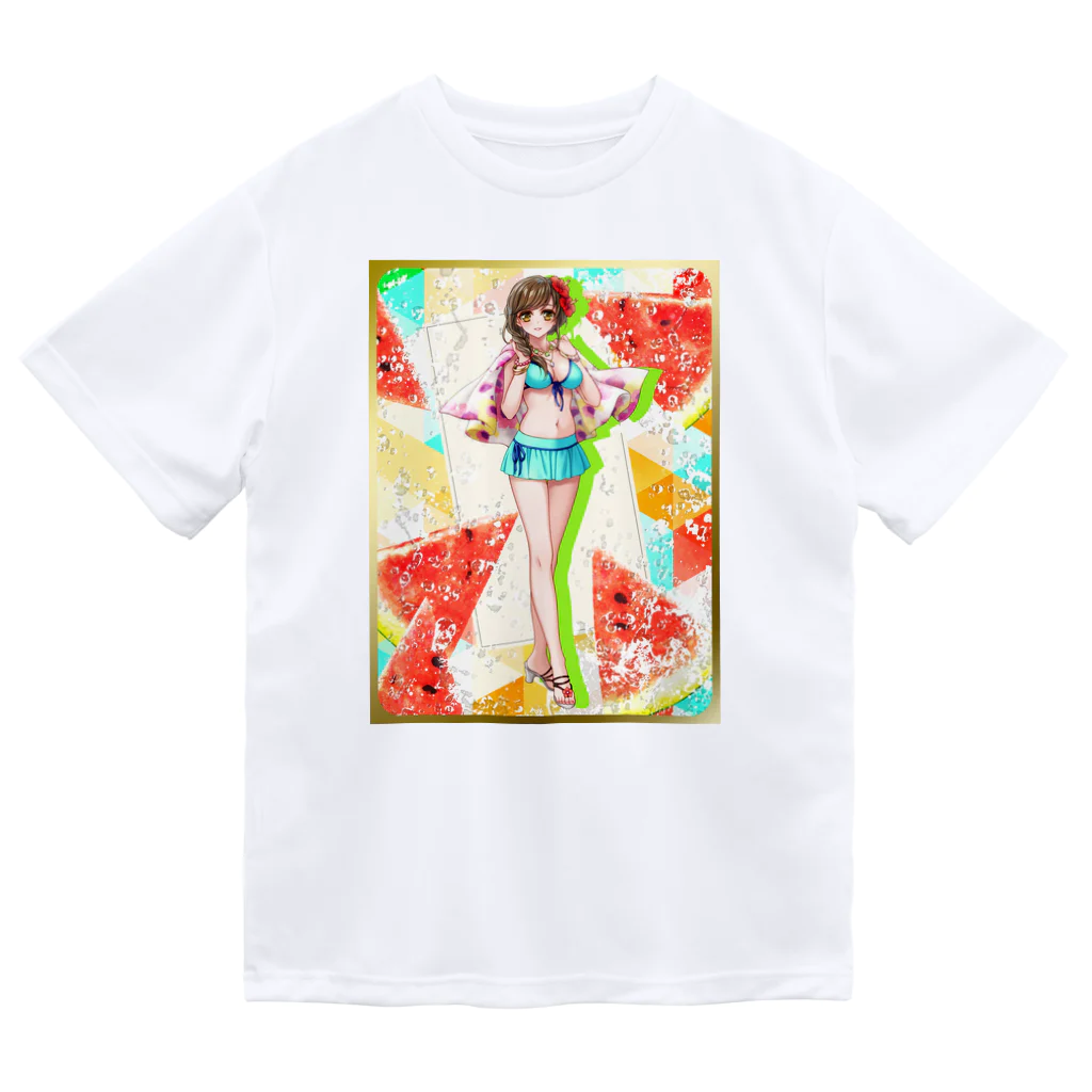 オペラの水着少女×フルーツ（スイカ） ドライTシャツ