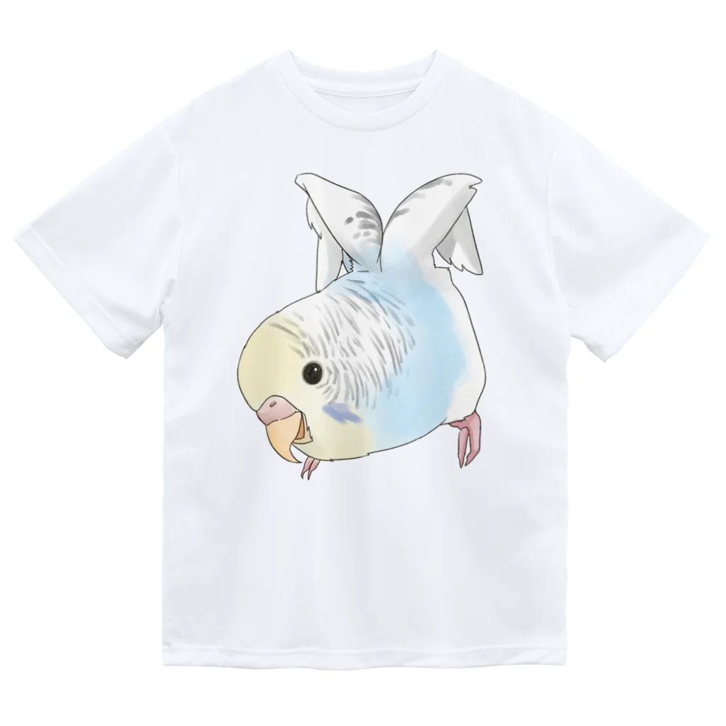 まめるりはことりのご機嫌羽セキセイインコちゃん【まめるりはことり】 ドライTシャツ