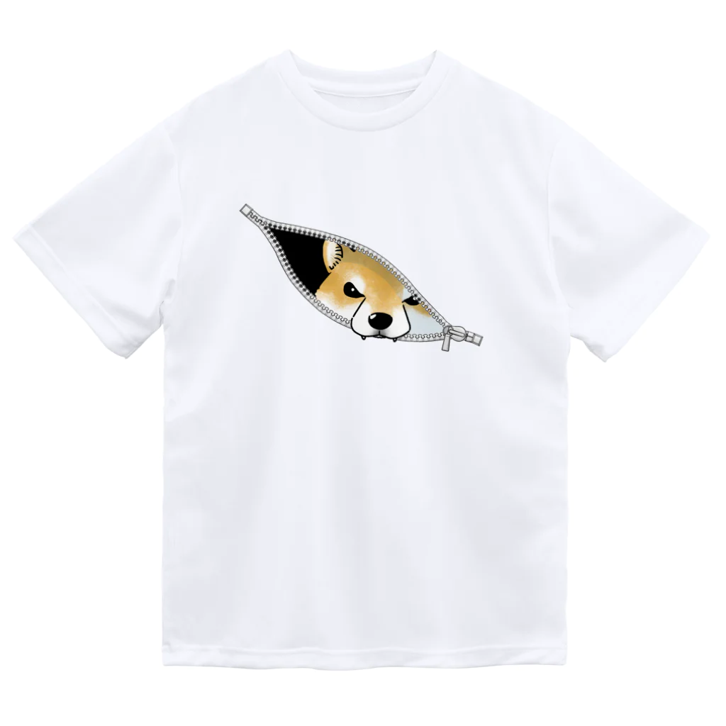 真希ナルセ（マキナル）のジッパーからのぞく柴犬（赤柴） ドライTシャツ