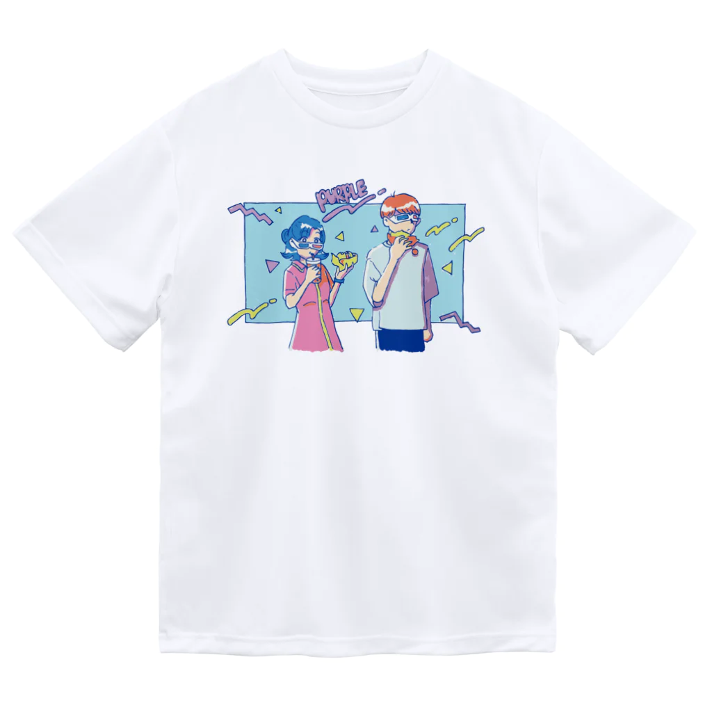 NI_COLD_BEERのポップなPURPLE ドライTシャツ