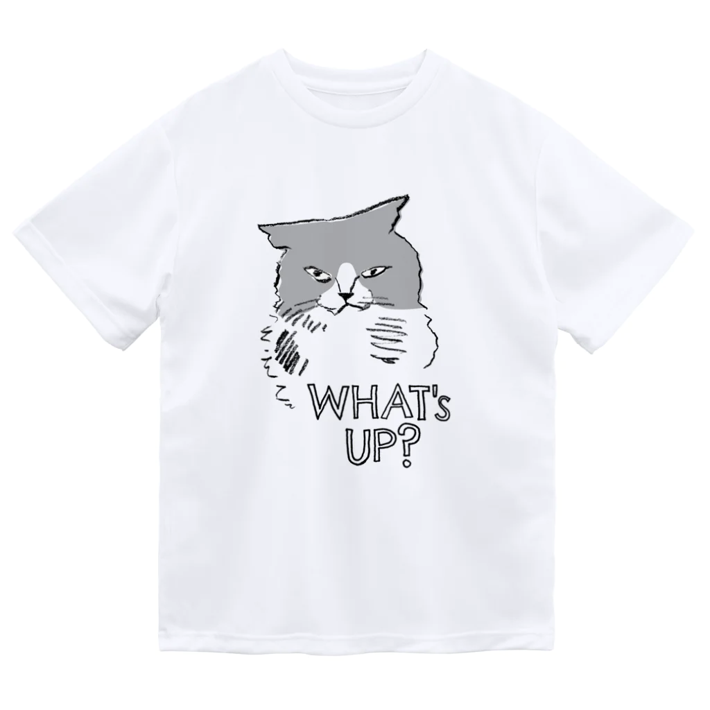 かにみそのWhat's up? ハチワレ猫くん Dry T-Shirt