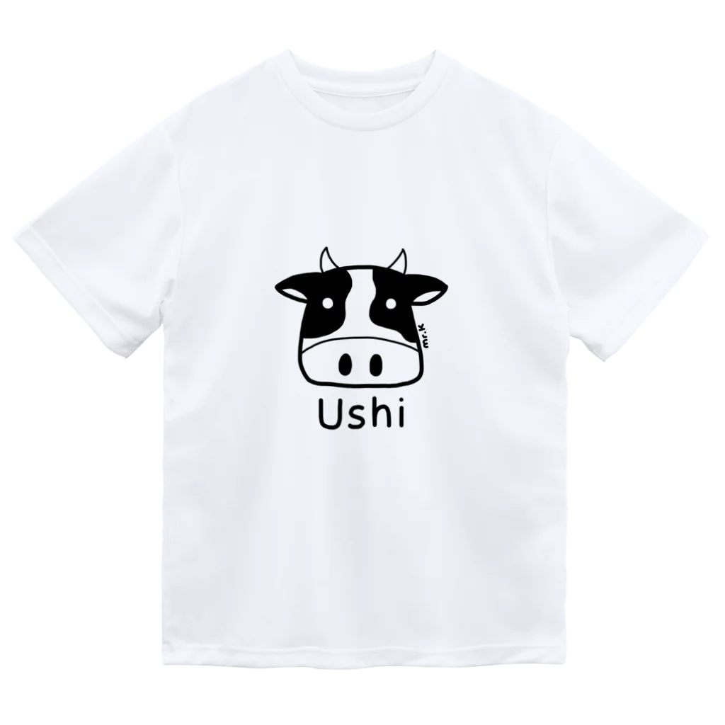 MrKShirtsのUshi (牛) 黒デザイン Dry T-Shirt