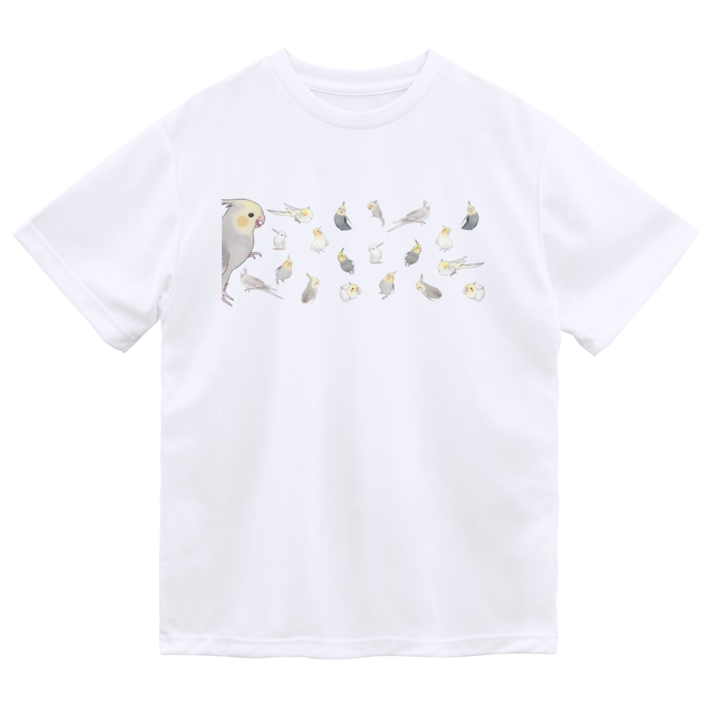 まめるりはことりのあつまれオカメインコちゃん【まめるりはことり】 Dry T-Shirt