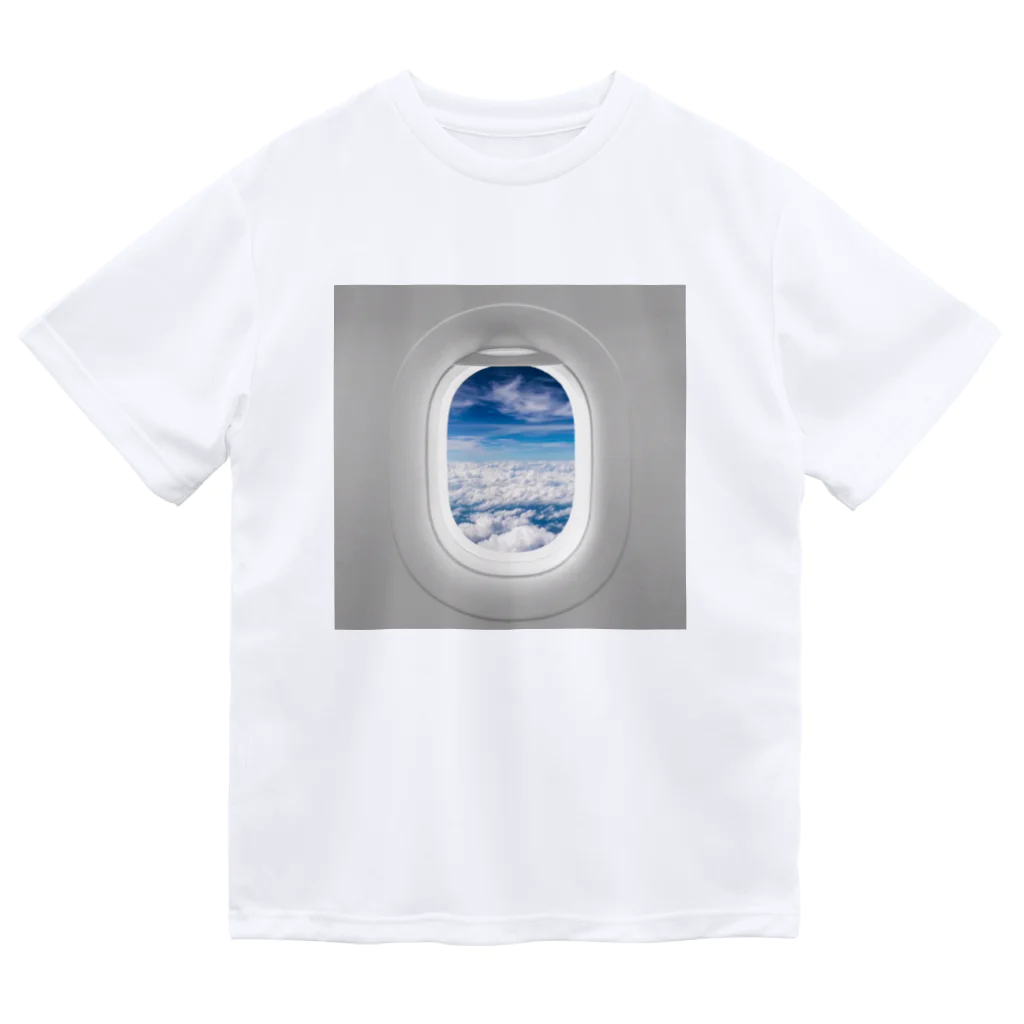 Teatime ティータイムのjet streamジェットストリーム 飛行機の窓から ドライTシャツ