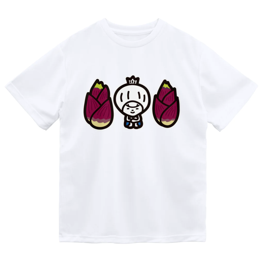 きくのらくがきのミョウガときく ドライTシャツ