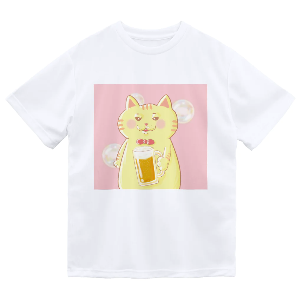 トラとハチワレの乾杯 ドライTシャツ