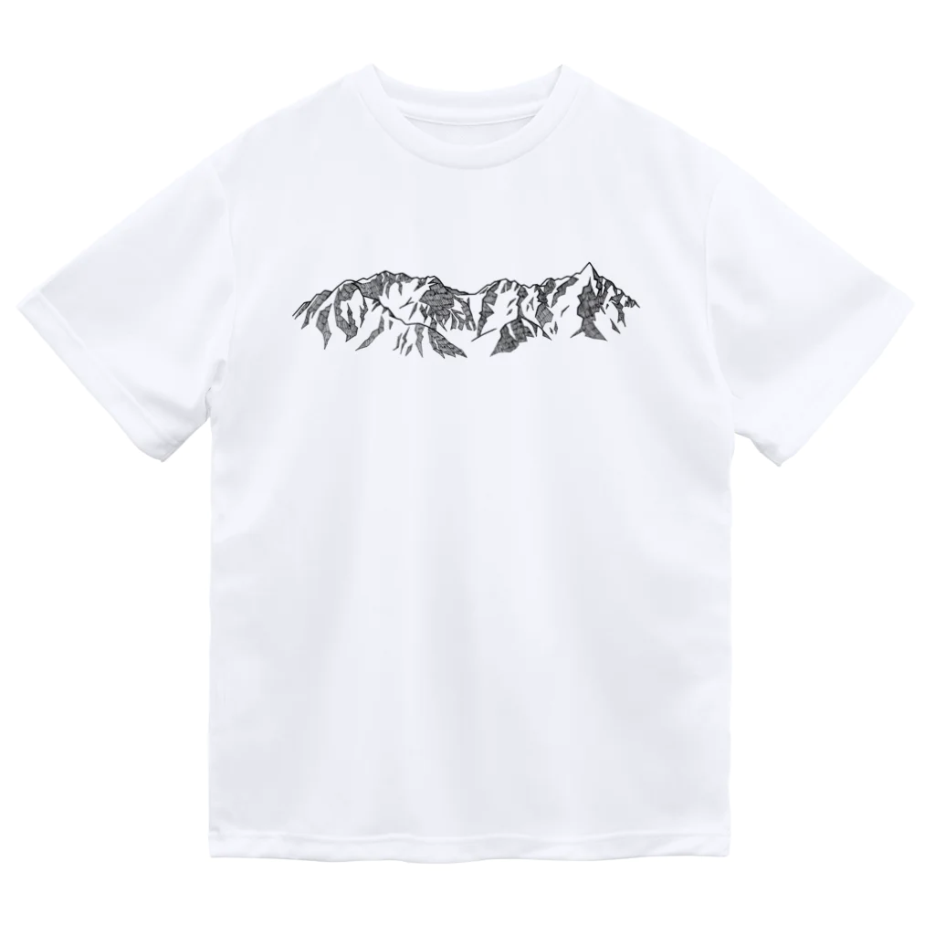 まつのき商店の槍穂高連峰　黒ペン Dry T-Shirt