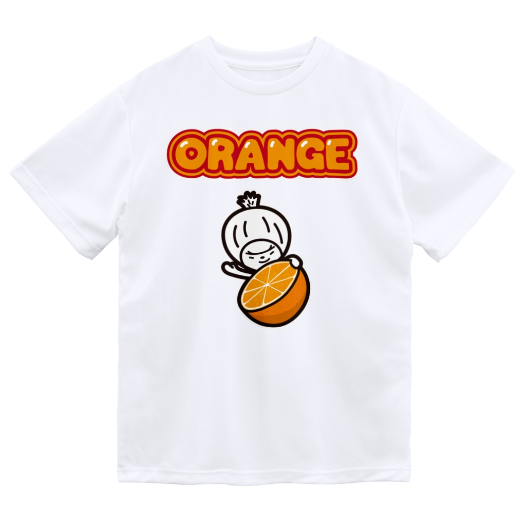 きくのらくがきのオレンジときく　（英文字入り） Dry T-Shirt