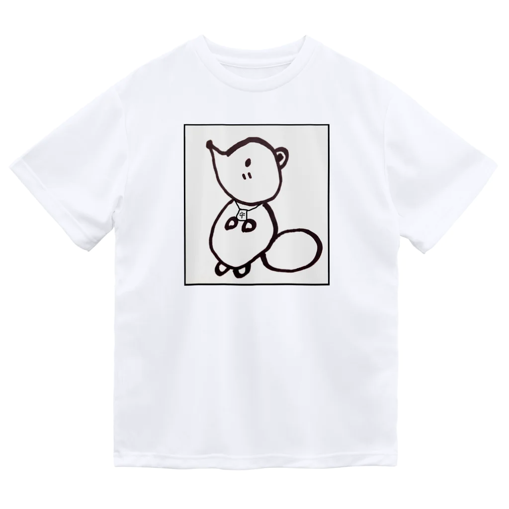 MedelBox™️ の白狸のポンくん(枠入り) ドライTシャツ