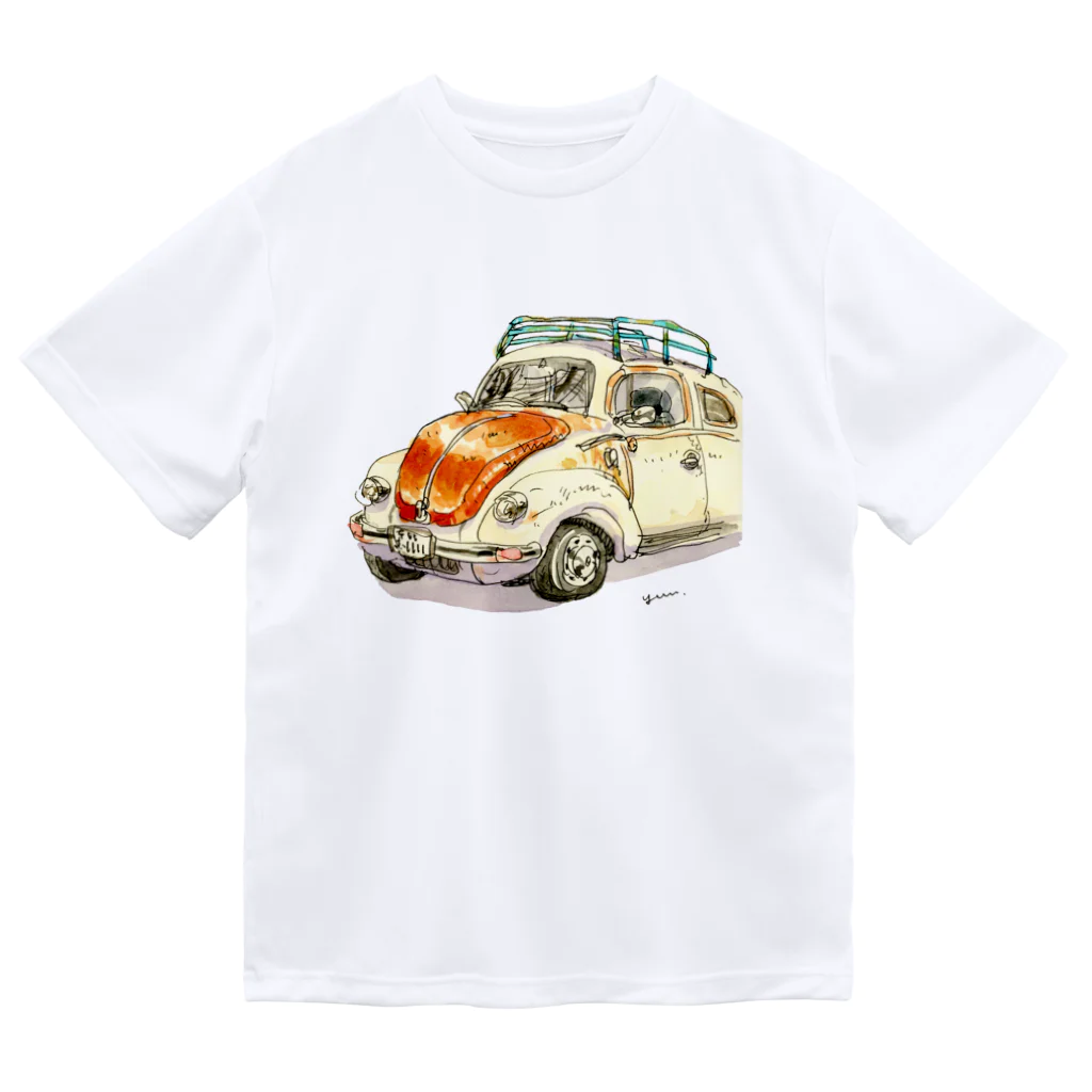 くりたまお絵かき制作所の水彩レトロカー。 Dry T-Shirt