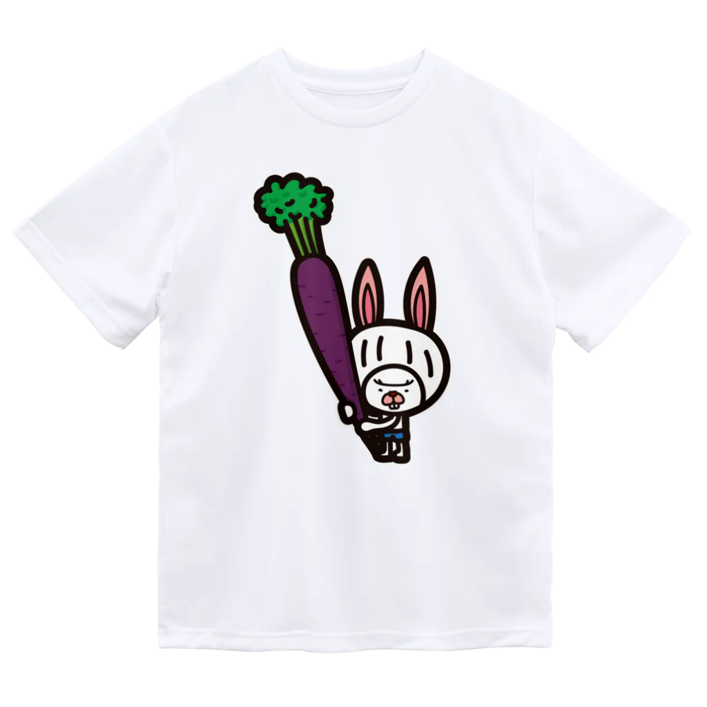 きくのらくがきの紫にんじんときく ドライTシャツ