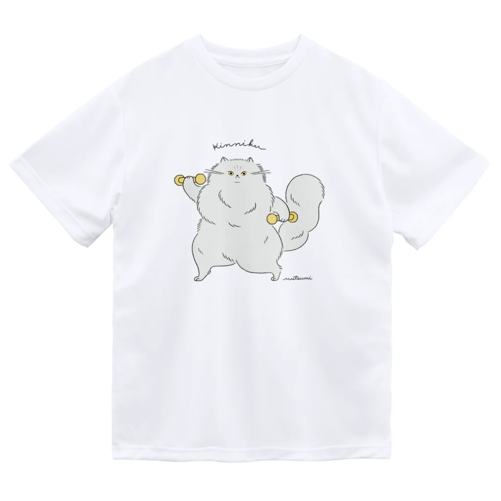 かわむショップ　suzuri支店の筋肉ねこちゃん💪 ドライTシャツ