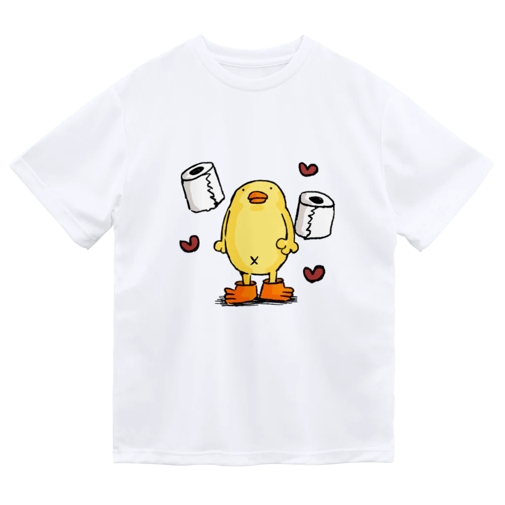 ぴょろりんちょ🐤のトイレットペーパー大好きぴよのTシャツ Dry T-Shirt