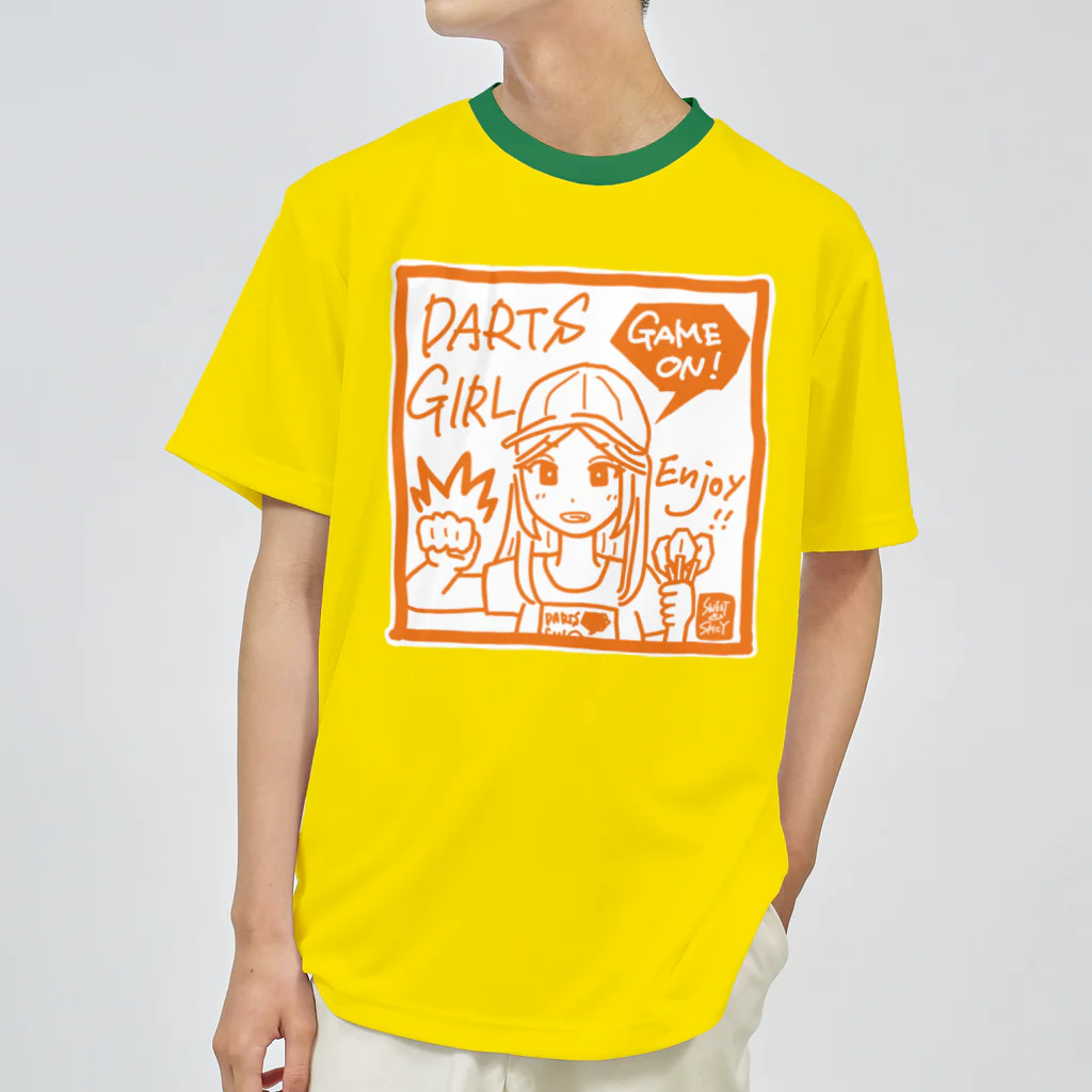 SWEET＆SPICY 【 すいすぱ 】ダーツのGAME ON!　【SPICY ORANGE】 ドライTシャツ