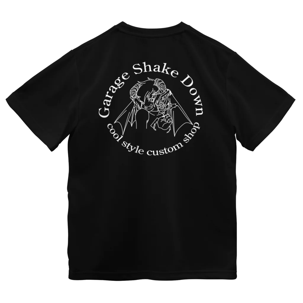 ガレージシェイクダウンのSD鬼っこホワイト文字 ドライTシャツ