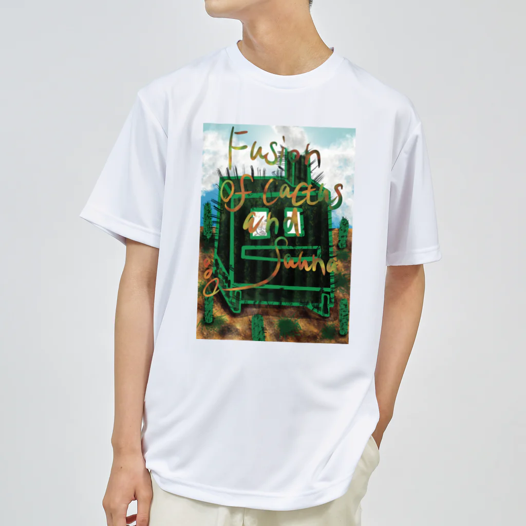 AkironBoy's_Shopのサボテンとサウナの融合 (Fusion of cactns and Sauna) Dry T-Shirt