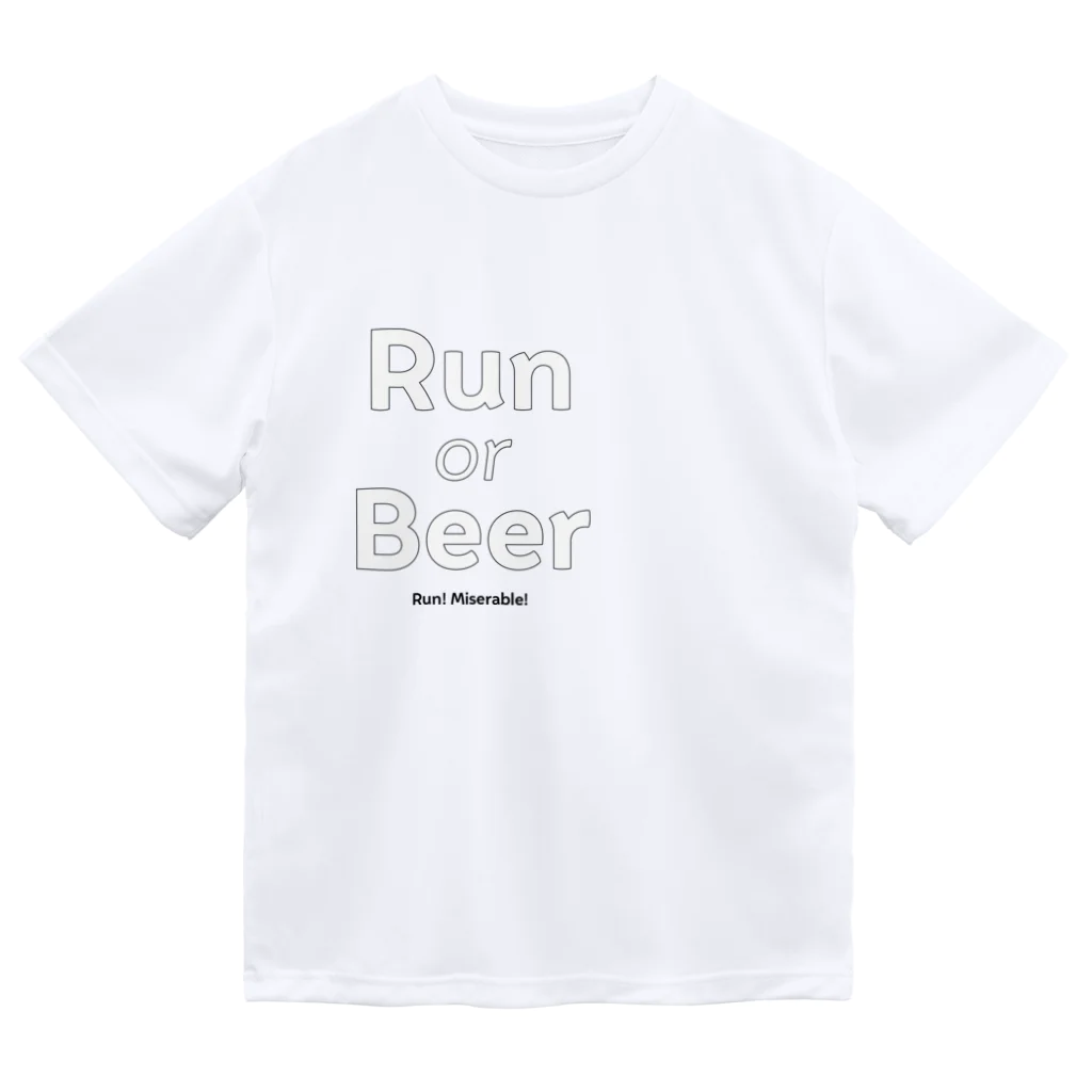 gainaのショップのRun or Beer（白抜き） ドライTシャツ