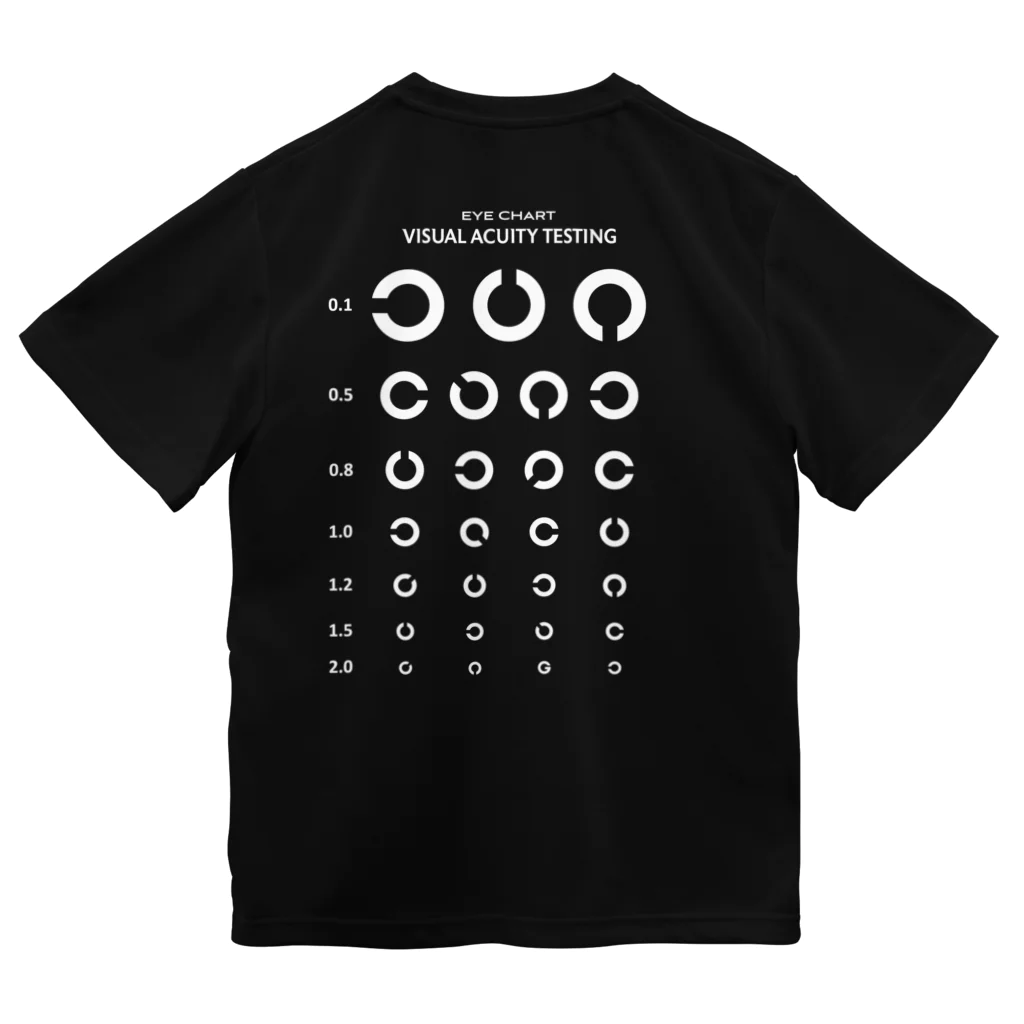 【予告】第２弾！#SUZURIのTシャツセール開催！！！★kg_shopの[★バック] Visual Acuity Testing [ホワイト] ドライTシャツ
