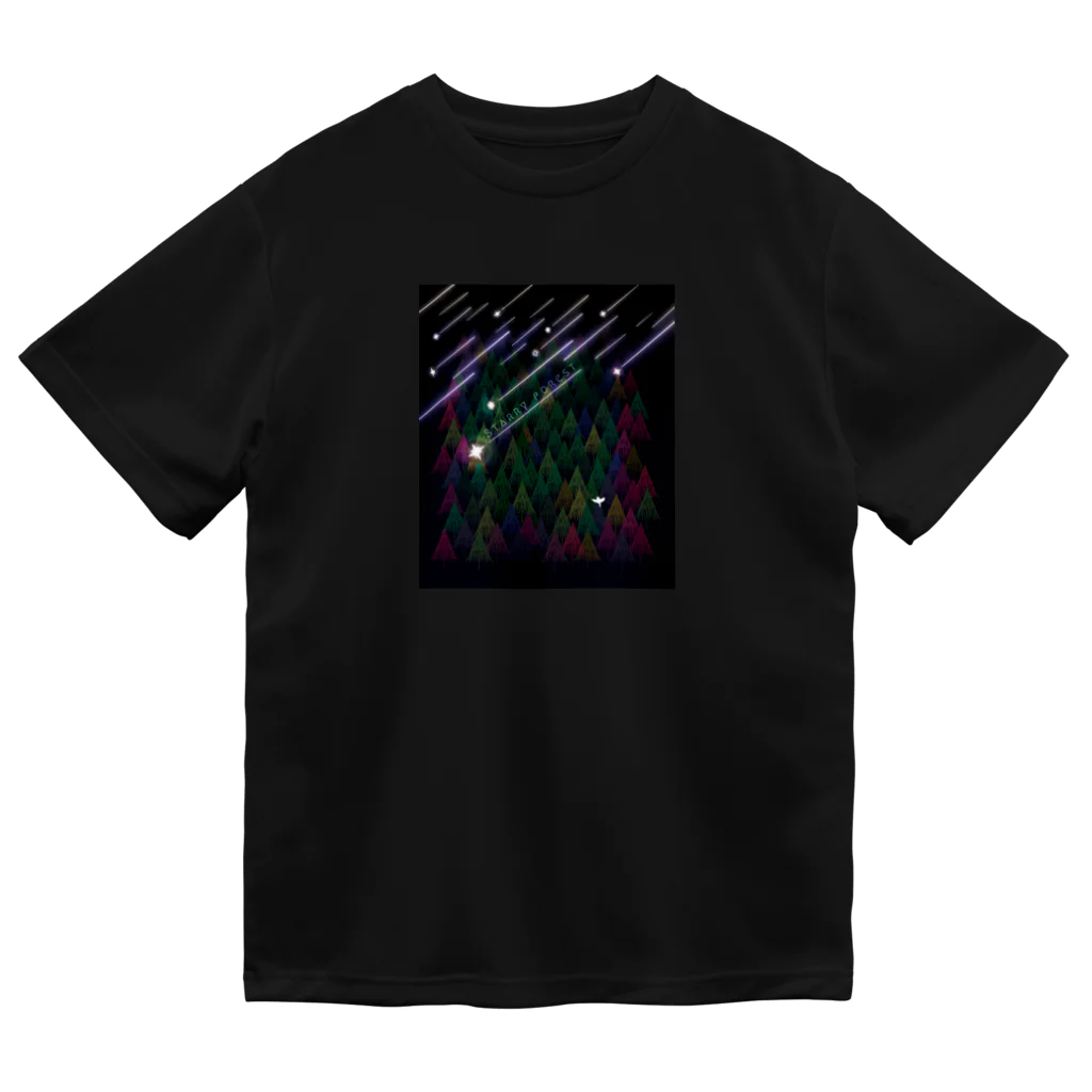 Drecome_Designの星降る森(紫) ドライTシャツ