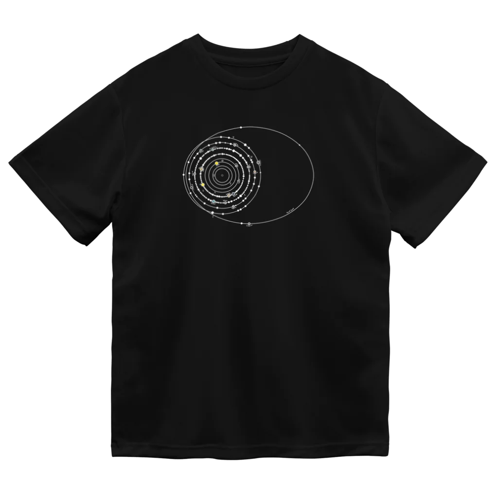 cosmicatiromの太陽系の衛星 白 ドライTシャツ