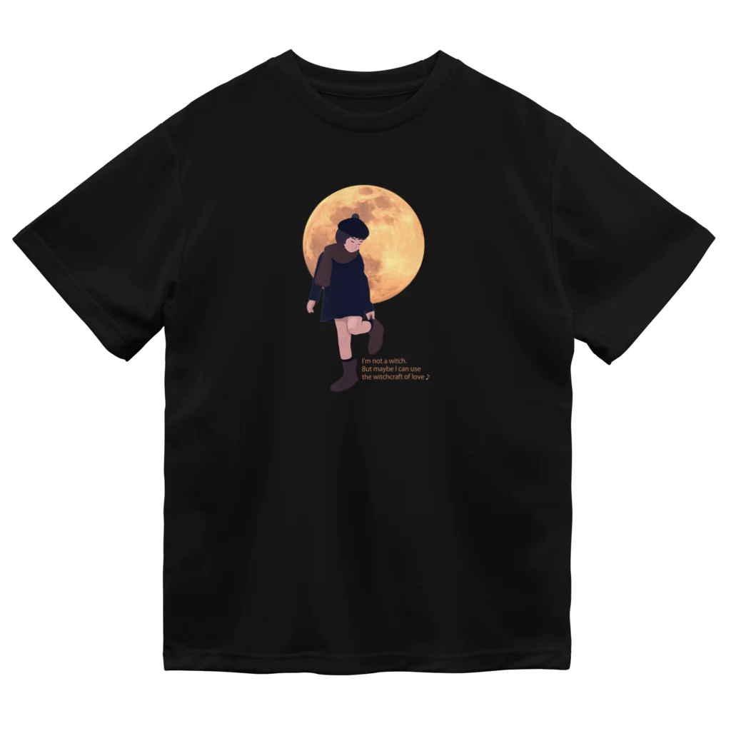 キッズモード某の月と黒ワンピの女の子 Dry T-Shirt