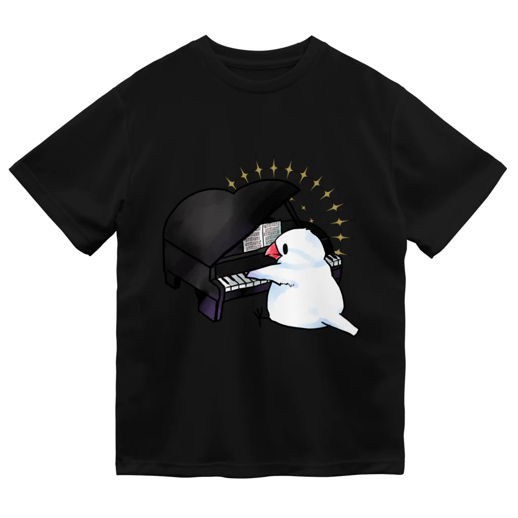 しらいのおみせのピアノと文鳥 ドライTシャツ