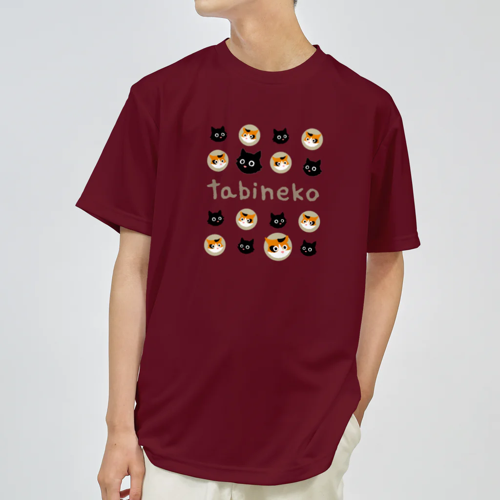 たびねこグッズSHOPのたびねこ-かおドット Dry T-Shirt