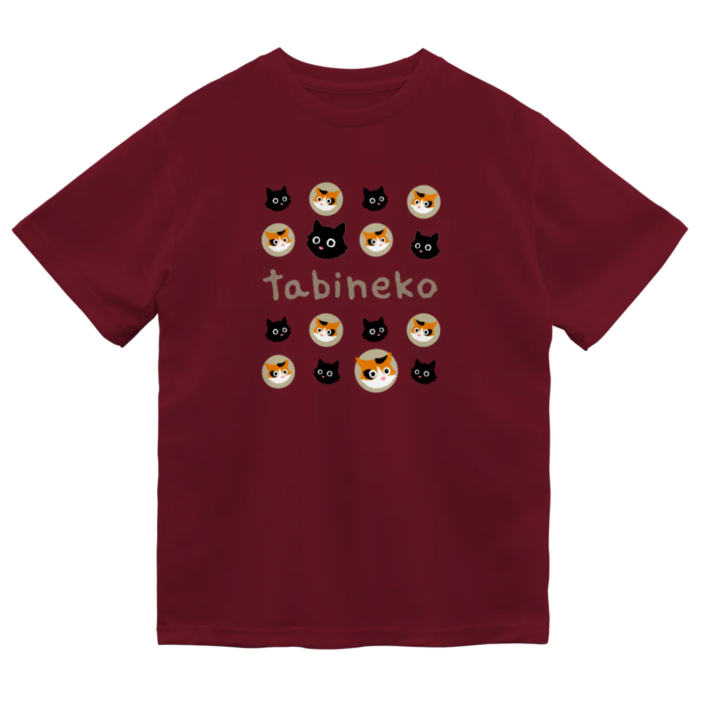 たびねこグッズSHOPのたびねこ-かおドット Dry T-Shirt