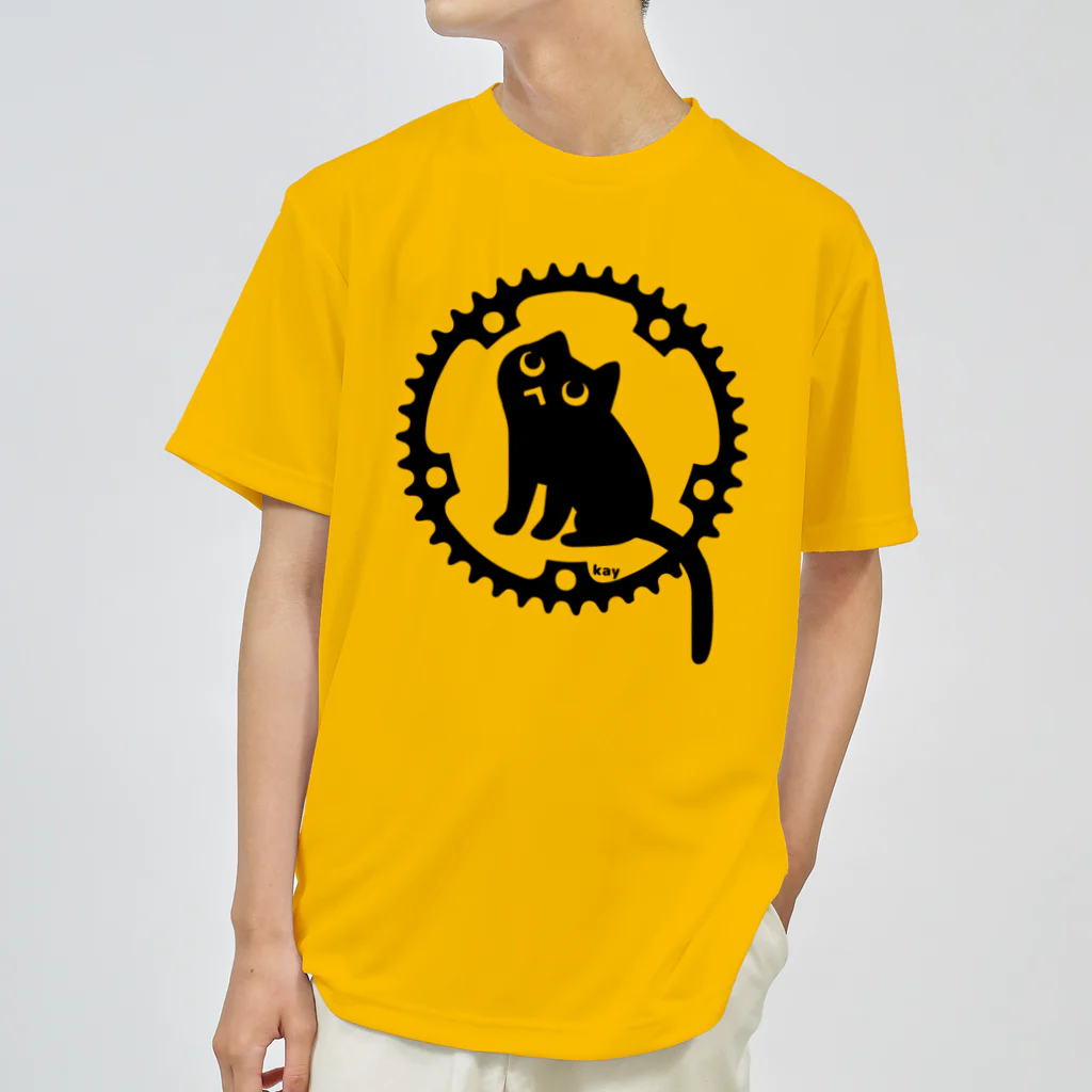 KOGUMA Factory SHOPのチェーンリングねこ・ブラック Dry T-Shirt