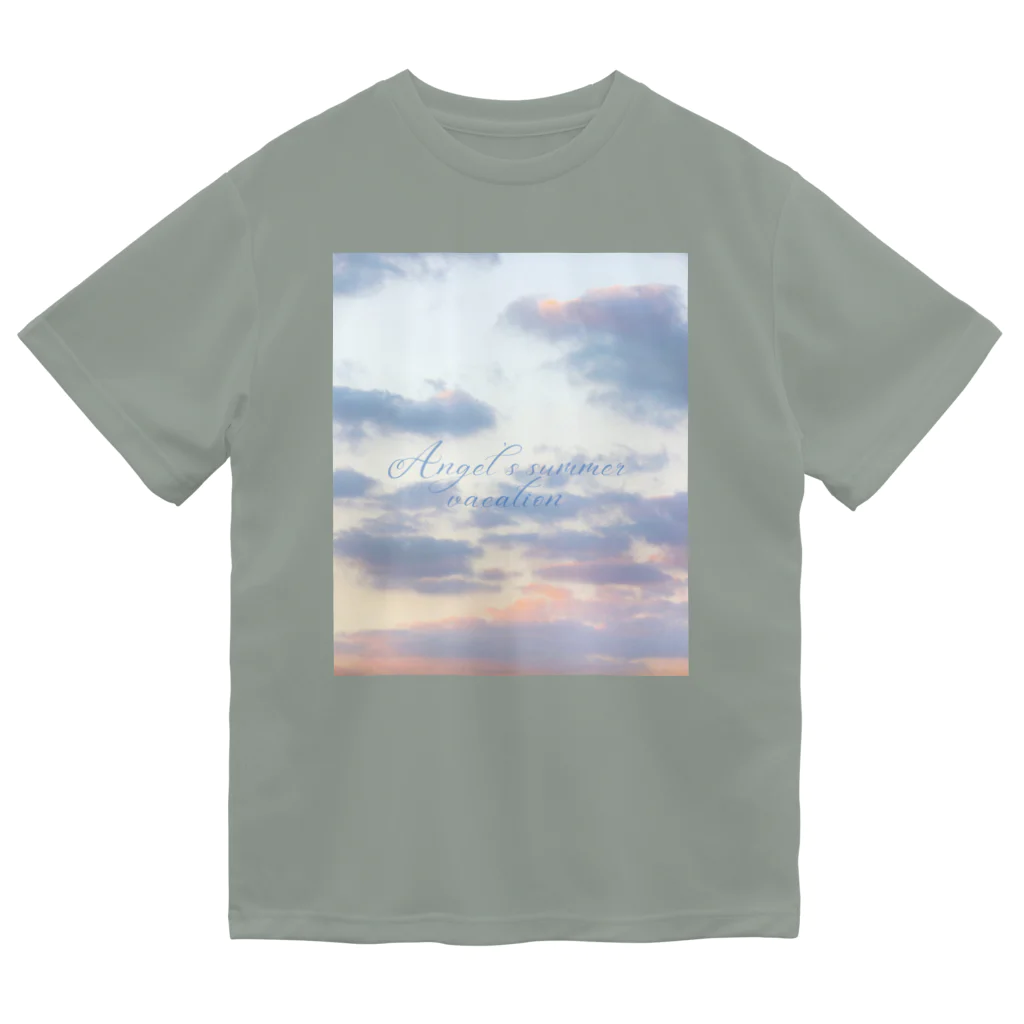 ゆにねこ惑星のପ天使の夏休みଓ夕暮れ旅行(枠なし) ドライTシャツ