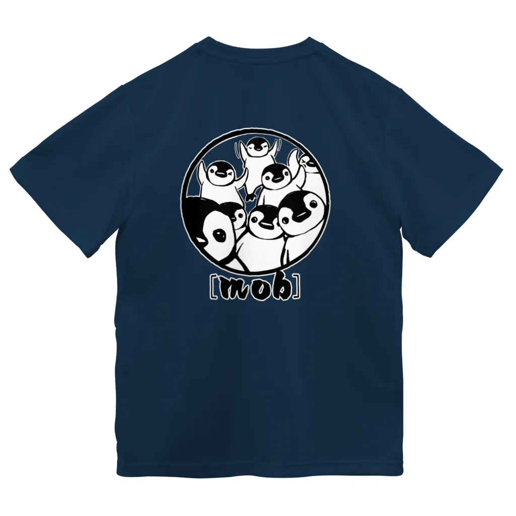 ぎんまにの【バックプリント】ペンギン[mob]（しろくろ） ドライTシャツ