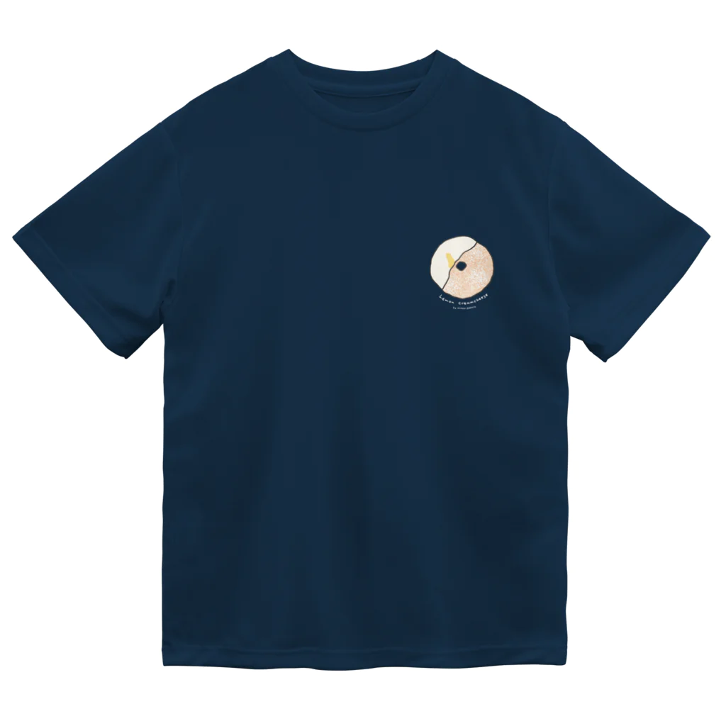 ミサキドーナツ 公式 SUZURI店のレモンクリームチーズ(白文字) Dry T-Shirt