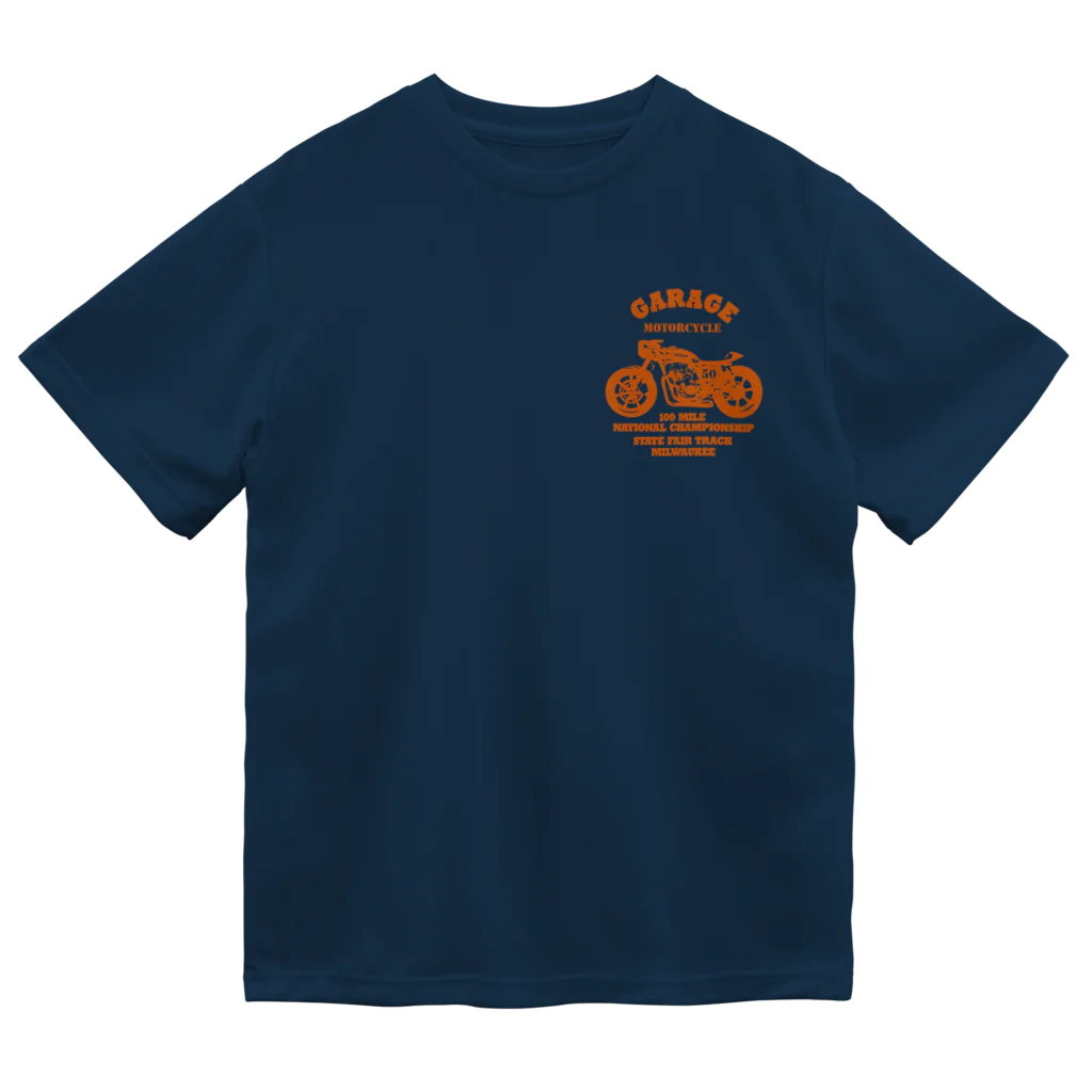 キッズモード某の武骨なバイクデザイン orange(前後pt） Dry T-Shirt