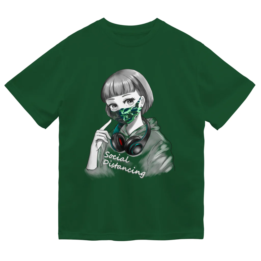 和温堂の迷彩マスク  グリーン　文字白 Dry T-Shirt