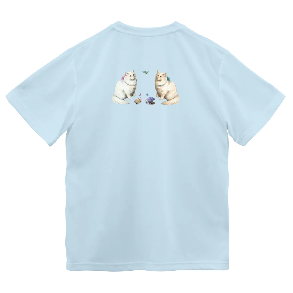 海賊猫 cocoのvictorian cat♡Donation♡お茶会ねこちゃん 『ねこのお茶会』 ドライTシャツ