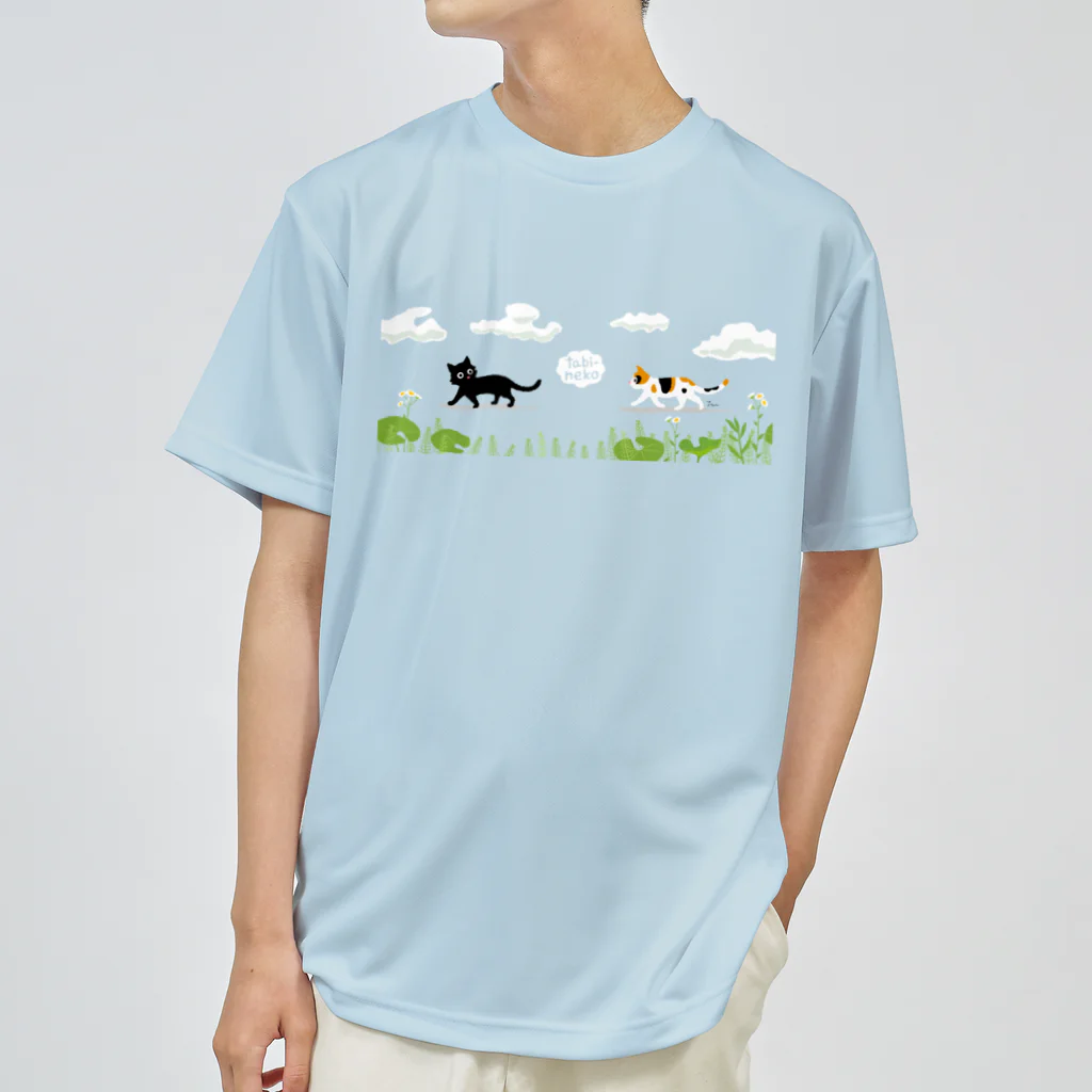 たびねこグッズSHOPのたびねこあぜ道の二人 Dry T-Shirt