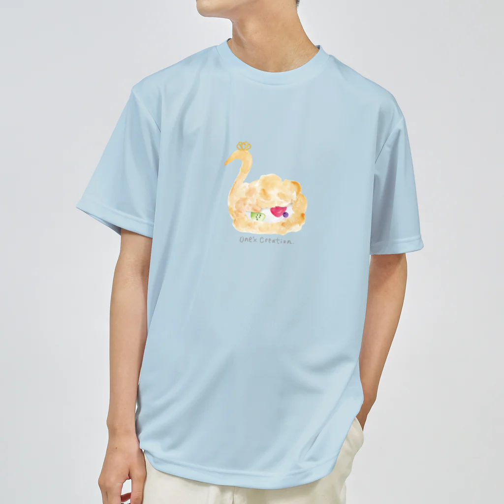 one'x creationの白鳥のお菓子 ドライTシャツ