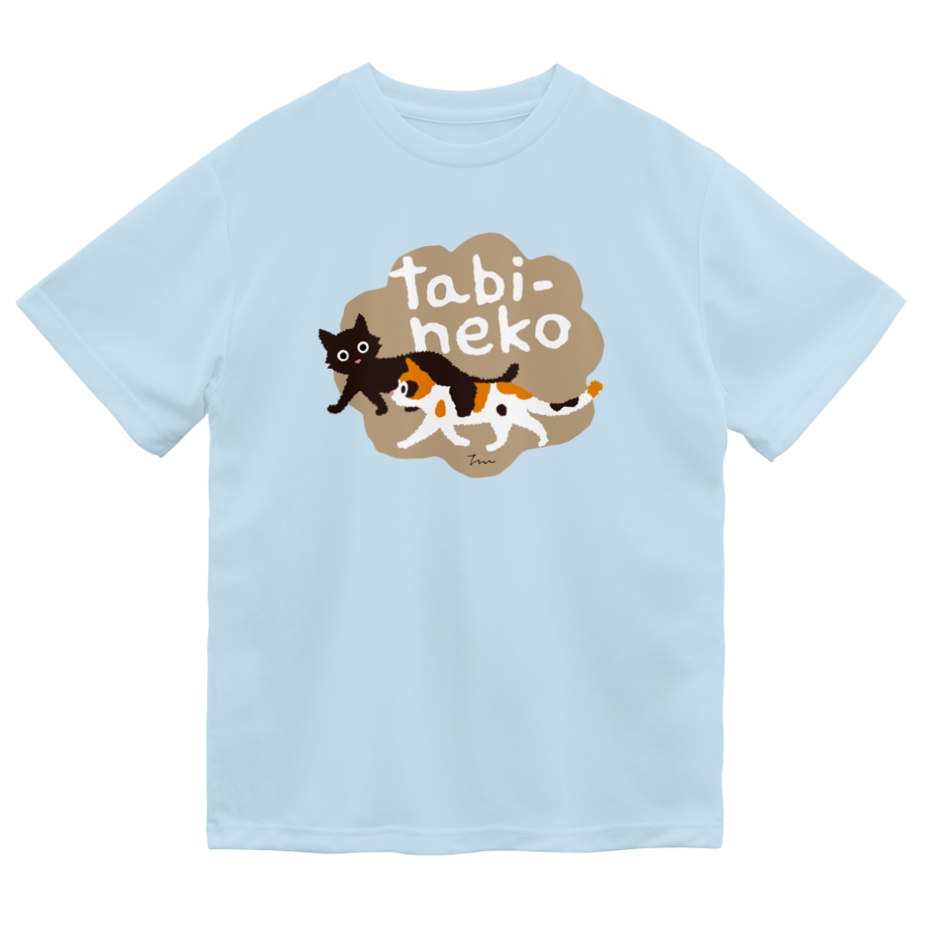 たびねこグッズSHOPのたびねこ-並んで歩く Dry T-Shirt