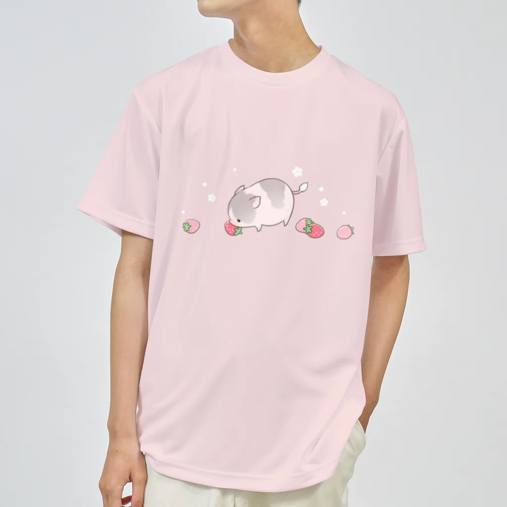 しらたまちゃんSHOPu〜🐽のイチゴとしらたまちゃん Dry T-Shirt