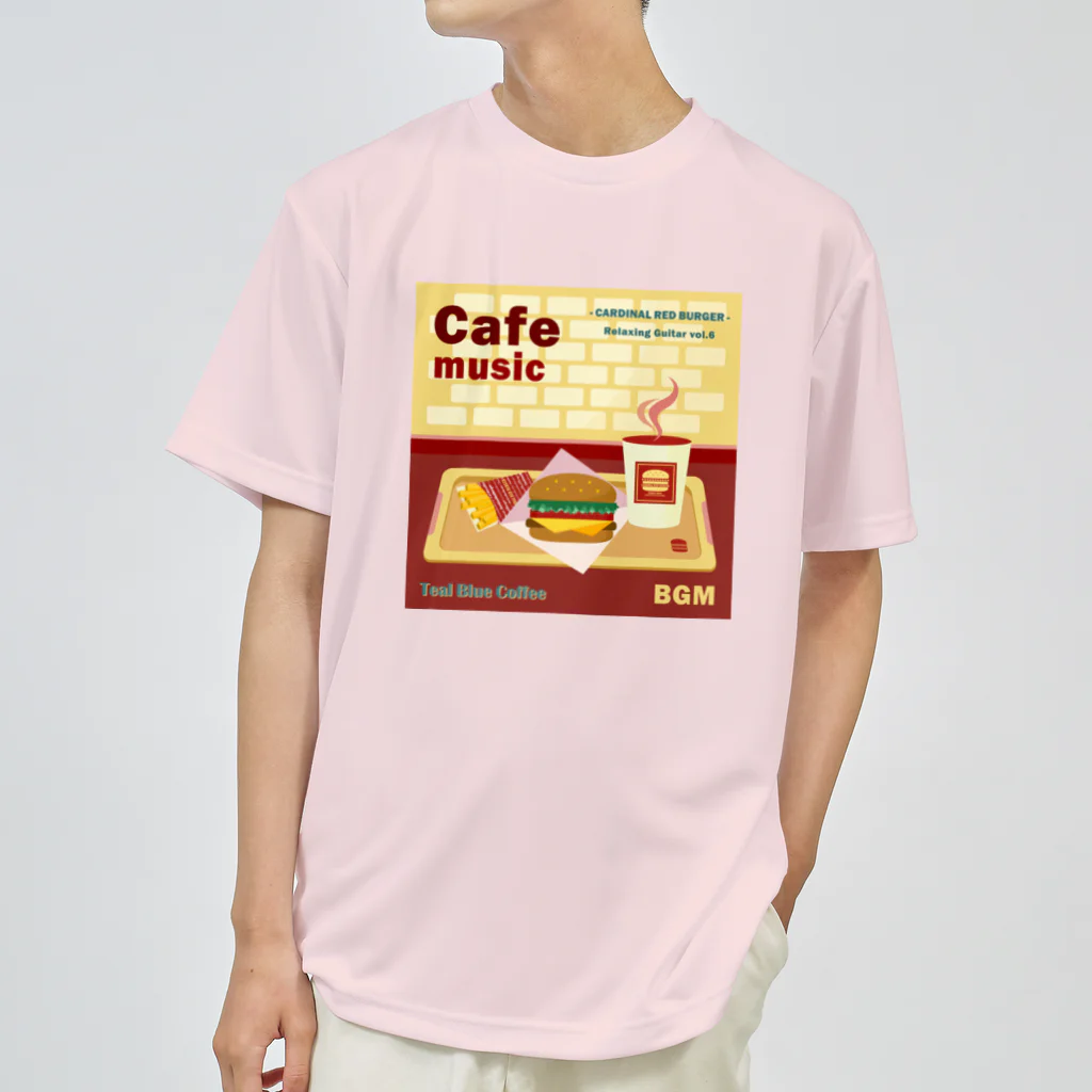 Teal Blue CoffeeのCafe music - CARDINAL RED BURGER - Dry T-Shirt