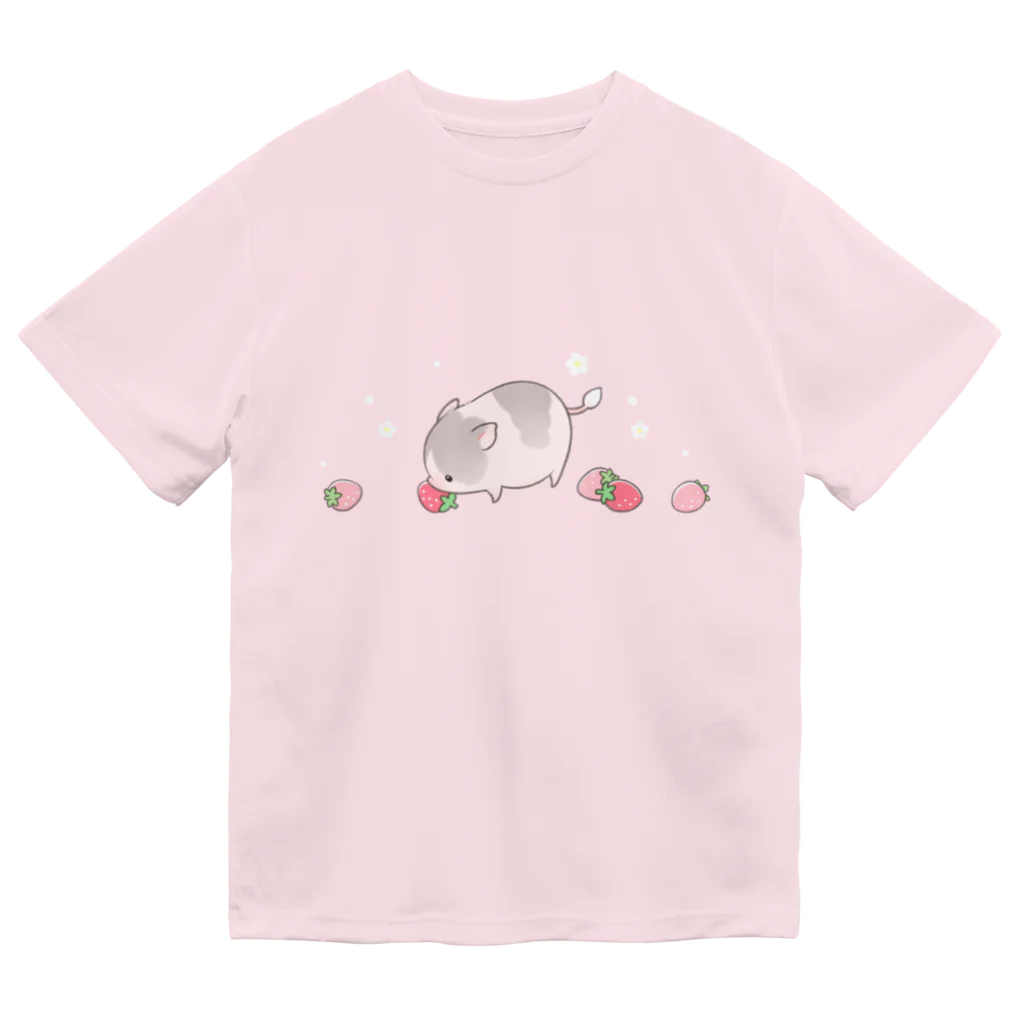 しらたまちゃんSHOPu〜🐽のイチゴとしらたまちゃん Dry T-Shirt