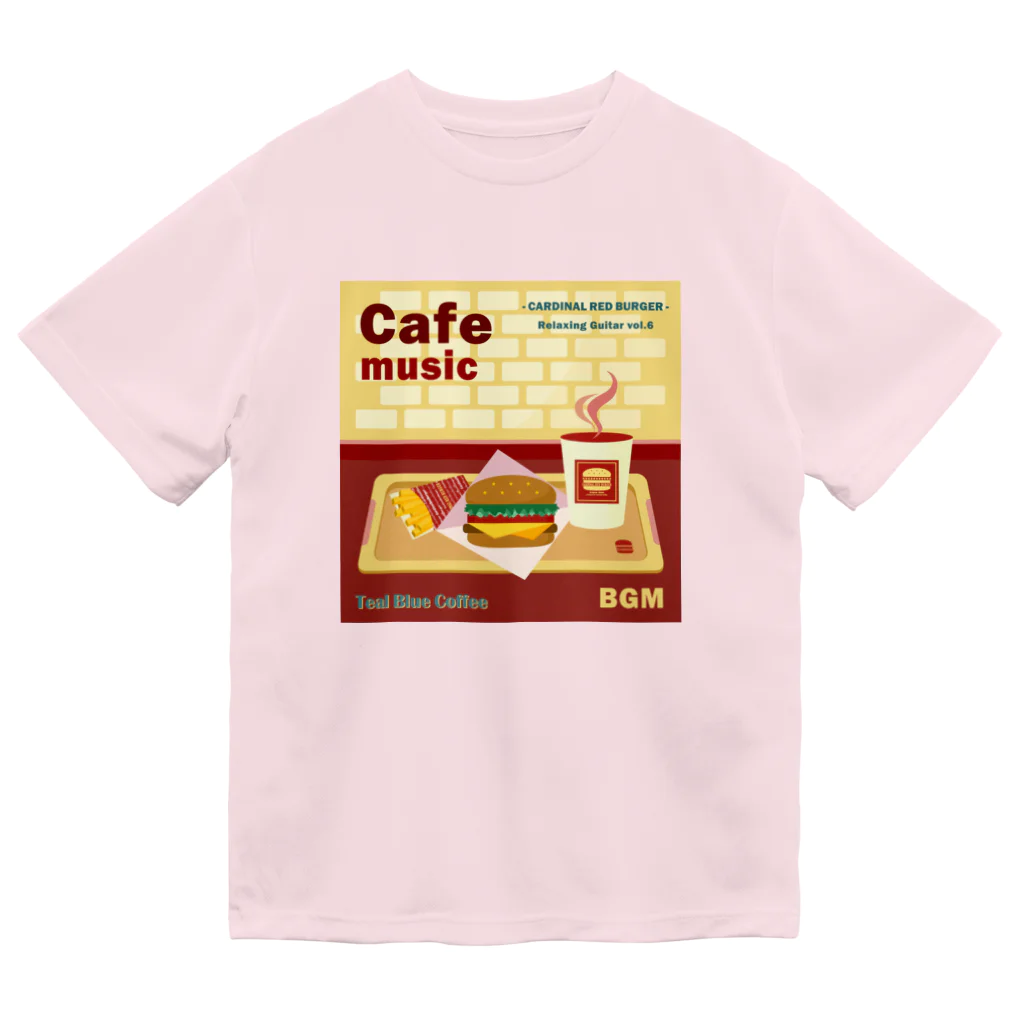 Teal Blue CoffeeのCafe music - CARDINAL RED BURGER - ドライTシャツ