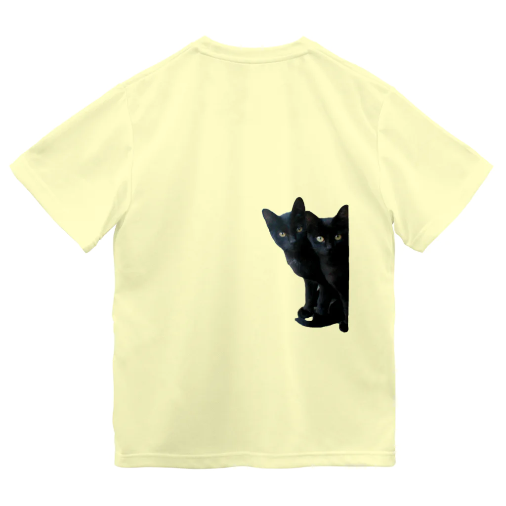 ちばっちょ【ち畳工房&猫ねこパラダイス】の黒猫は見た・バックプリント ドライTシャツ