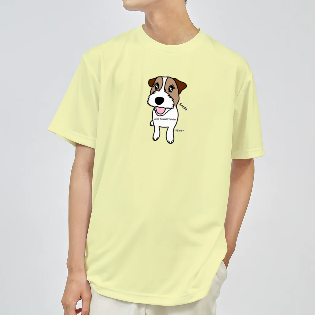 虹色PLUSのスマイル かわいいジャックラッセルテリア犬 ドライTシャツ