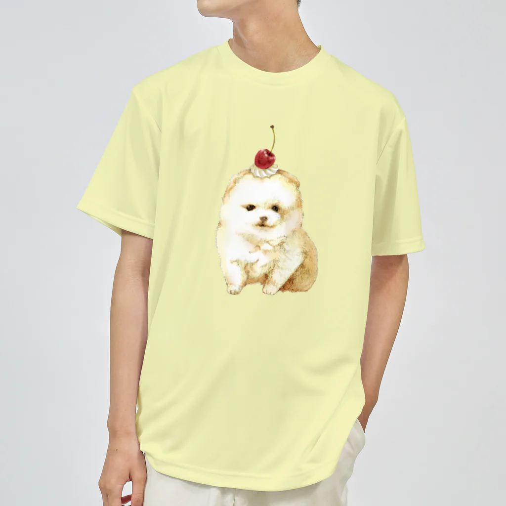 たなか まちのポメラニアンのプリンちゃん（カラー） ドライTシャツ