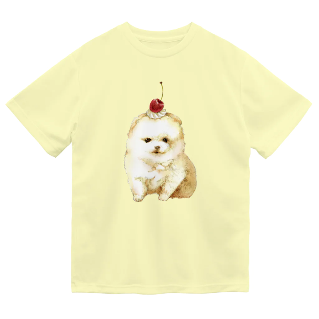 たなか まちのポメラニアンのプリンちゃん（カラー） ドライTシャツ